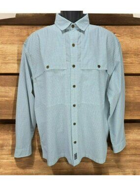 Patagonia Mens Long Sleeve Organic Cotton Shirt Medium Plaid Blue/White